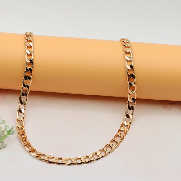 Chunky Rose Gold Cuban Link Chain Necklace, XPNL0245 - Picture 4 of 13